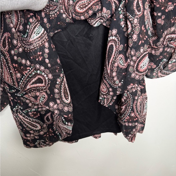 Betsey Johnson womens 8 midi bambi bell sleeves paisley print dress witchy vamp - Picture 6 of 12